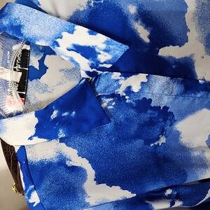 G by Giuliana Blue and White Blouse